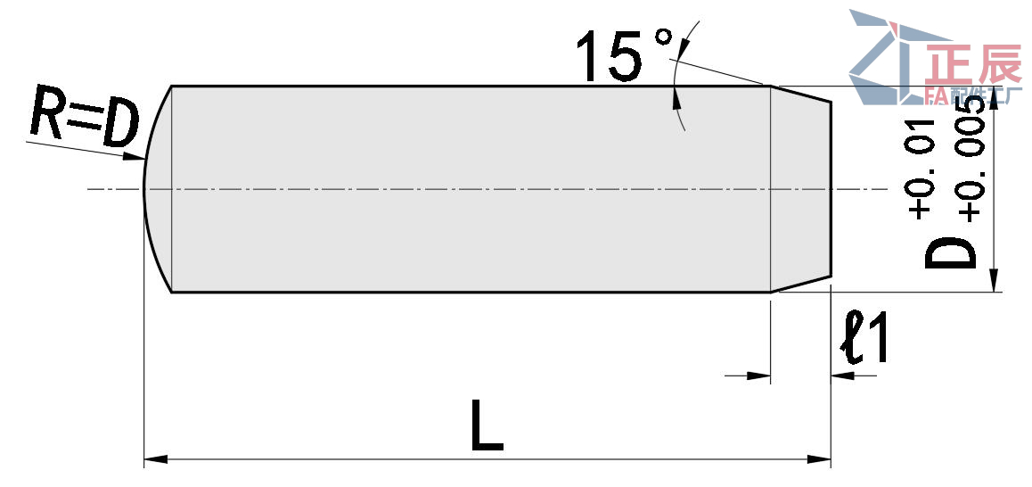 Dowel Pin Oversize, +0.010/+0.005 mm Diameter Tolerance MS