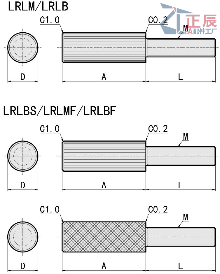 LRLB Steel/Stainless Steel Long Knurled Head Thumb Screws