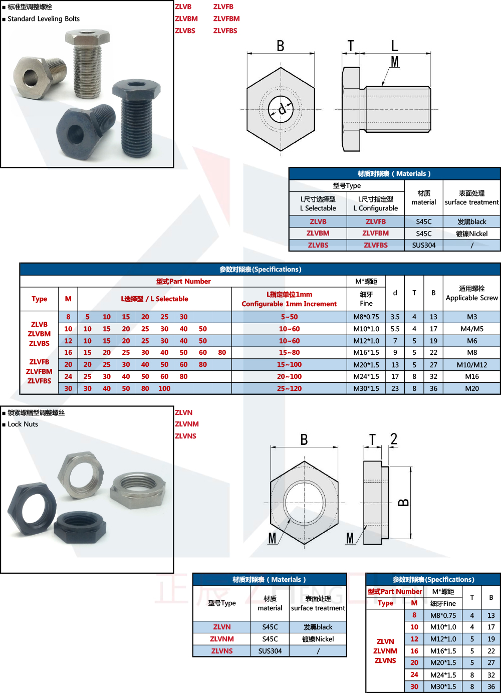 Leveling Bolts