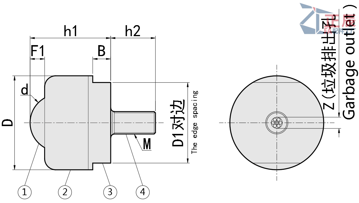 Ball Rollers Milled Screw Mounting Type with Waste Discharge Hole/Slit BCBH