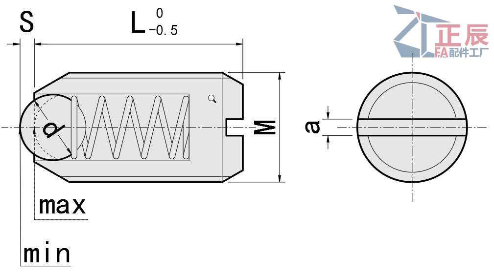 Spring Plungers with ball and slot BPES