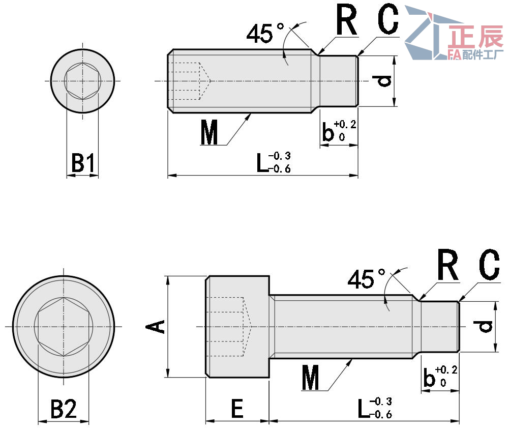 Hex Socket Set Screw Dog-Point 304 Stainless Steel M4 - M10 Coarse MSSG