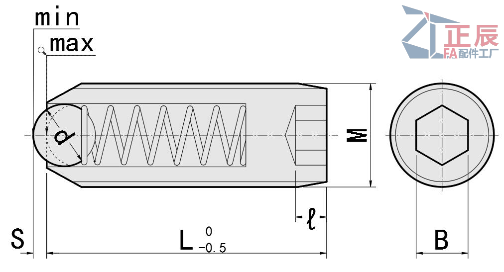 Carbon Steel Spring Ball Plungers Long BPSL BPJL M3-M24