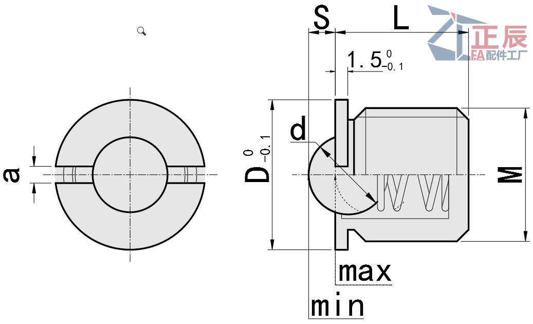 M8 7mm Stainless Steel Threaded Ball Plungers Flanged FBPJ/FBPJS