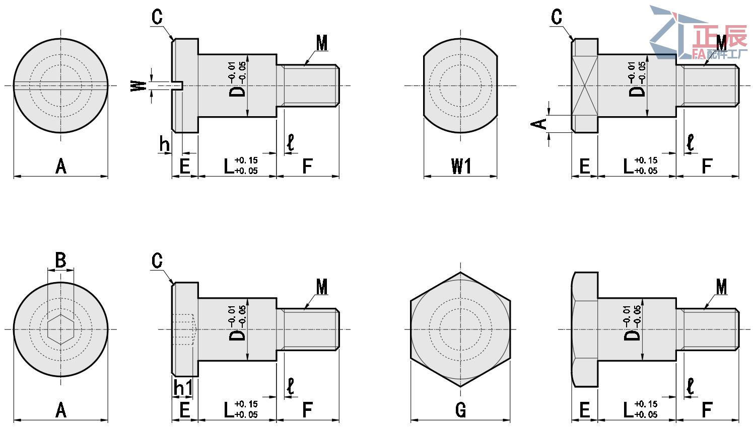 Fulcrum Pins Straight Slot Groove Configurable CBBD