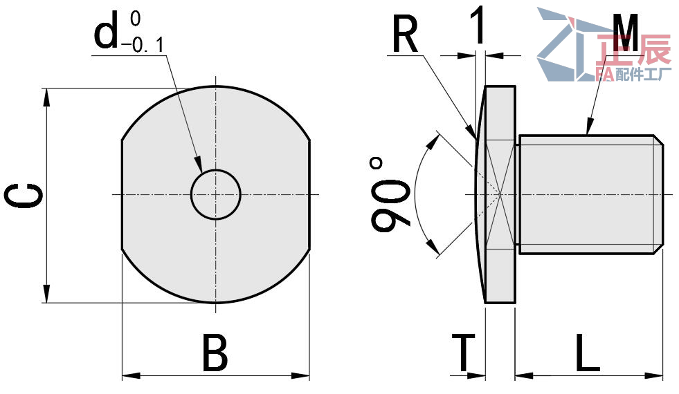 Nickel hardness Ball Buttons Tapped TBBT