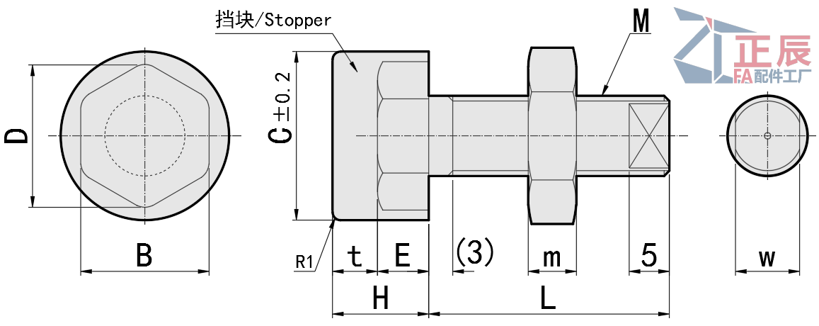 Stopper Bolts Shock Absorption Type UNST