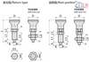 Indexing Plungers Fine Thread, Return Type PXA