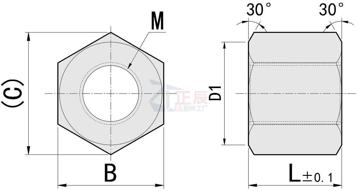 Configurable Length Hex Nuts NTFL NTFLS High Nuts