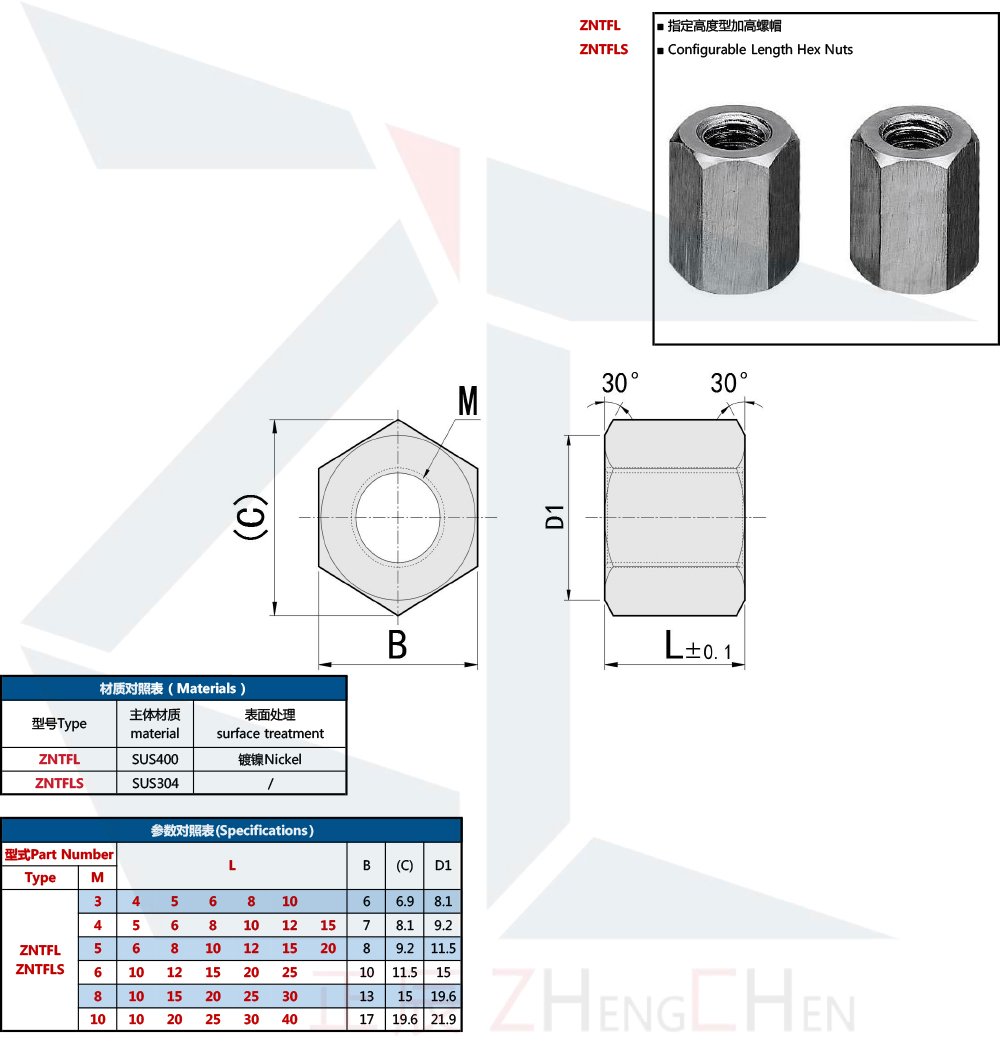 Configurable Length Hex Nuts