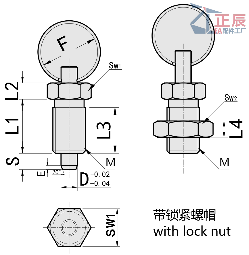 Stainless Steel Indexing Plungers Non Lock-Out with Pull Ring Wire Loop GN 717 Series PBUL