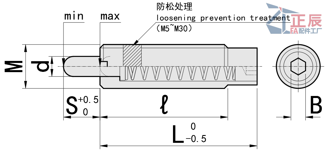 Long Stroke Spring Plungers Standard PJH Long Nose