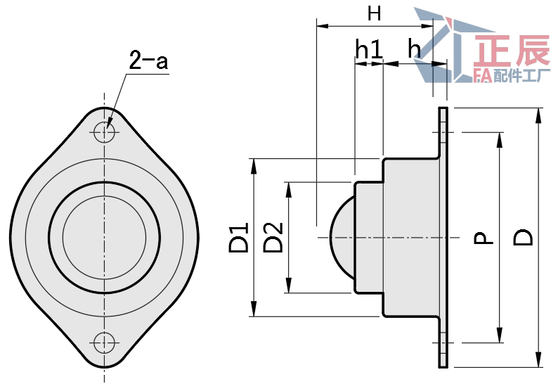 Ball Transfers Press Fit Flange Mounted Ball Rollers BCHY69